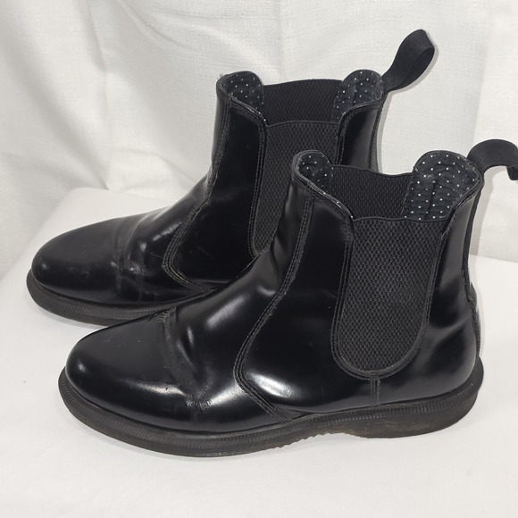 Dr. Martens Shoes - Doc Martens Black Flora Patent Leather Chelsea Boots Womens EU 39 US 8 Slip On